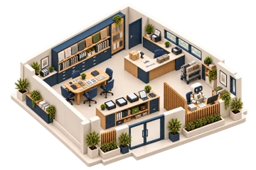 Purchasing workspace in the Cobalt business campus.